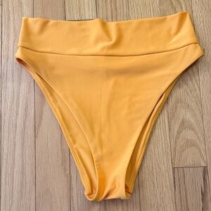 Aerie High-Waisted Swim Bottom in Bright Yellow